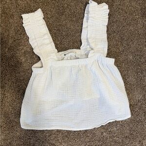 White Ruffled Flowy Top